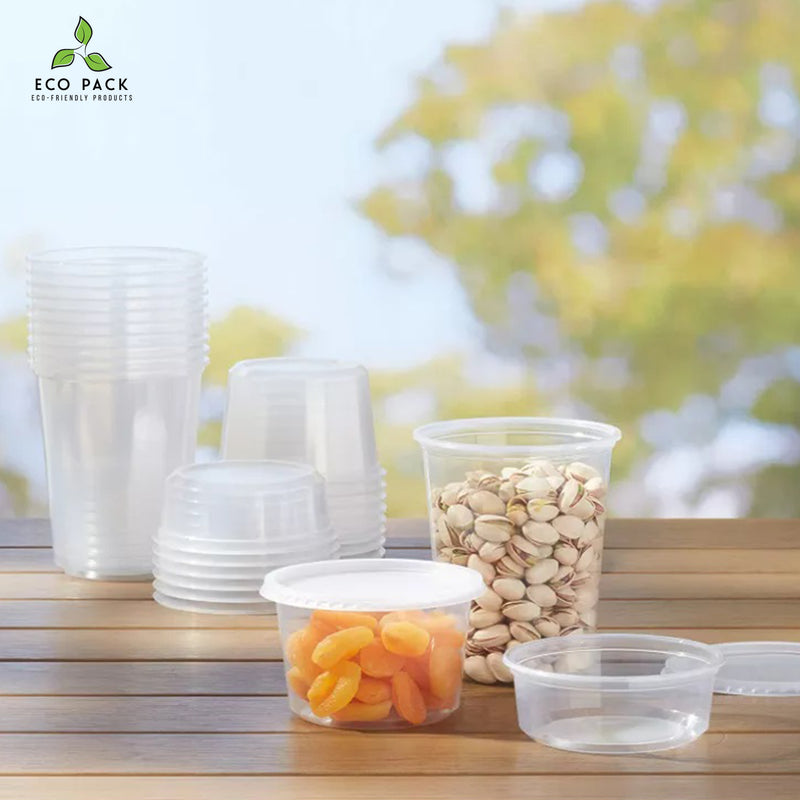 Plastic containers with lids MEGA Combo Pack Comes With 44 Sets of 8oz, 16oz, and 32oz