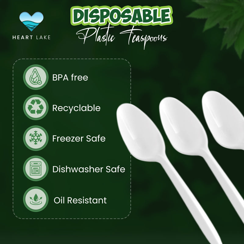 Plastic Teaspoon Medium Size - Bulk Pack (1000 Teaspoons)