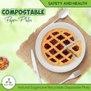 Compostable 10" Heavy Duty Disposable Paper Plates [125 Pieces]