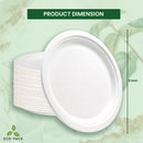 Compostable 9" Heavy Duty Disposable Paper Plates [125 Pieces]