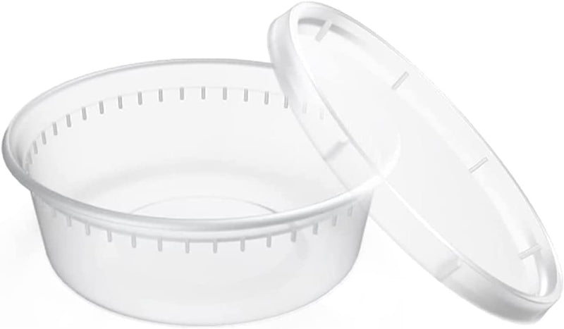 Reusable Plastic Deli Food Storage Container with Alright Lids | 8 oz.