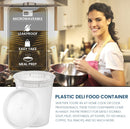 Reusable Plastic Deli Food Storage Container with Alright Lids | 24 Pack 32 oz.