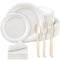 Biodegradable Paper Plates Combo Pack with Utensils