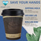 Disposable Hot Coffee Cup with Black Dome Lids & Kraft Cardboard Sleeves Cups | 10 oz - 100 Pack