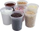 Reusable Plastic Deli Food Storage Container with Alright Lids | 24 Pack 32 oz.